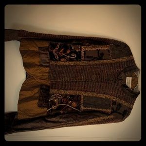 Suede jacket with beautiful designs and satin